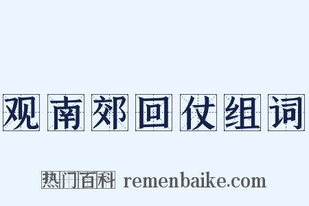 观南郊回仗组词是什么意思的图片